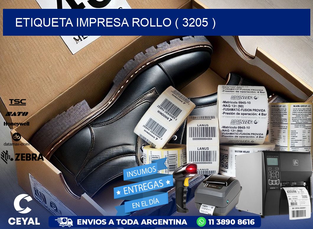 ETIQUETA IMPRESA ROLLO ( 3205 )