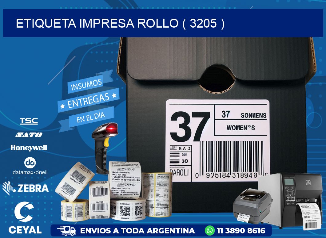ETIQUETA IMPRESA ROLLO ( 3205 )