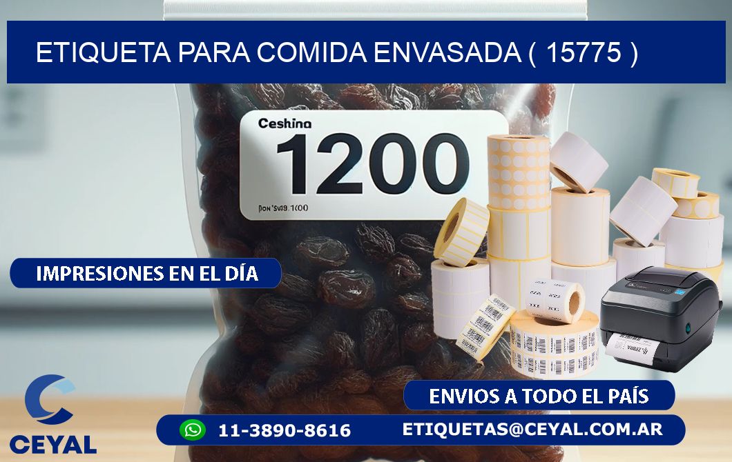 ETIQUETA PARA COMIDA ENVASADA ( 15775 )