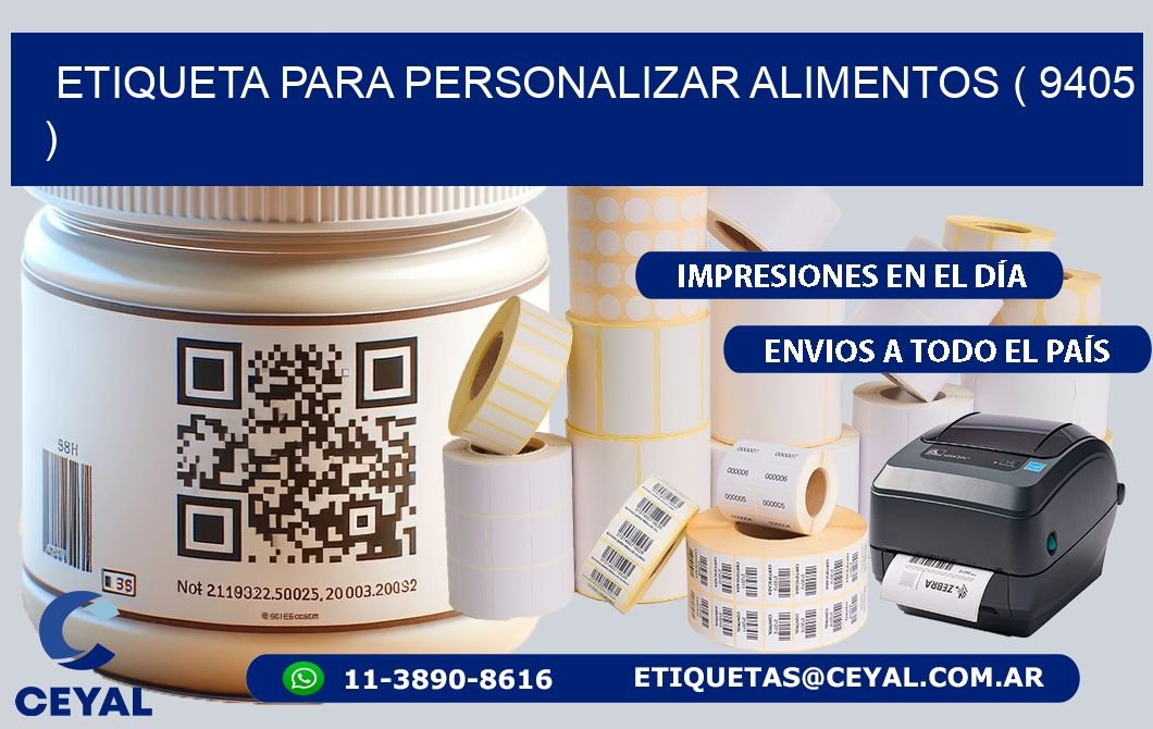 ETIQUETA PARA PERSONALIZAR ALIMENTOS ( 9405 )