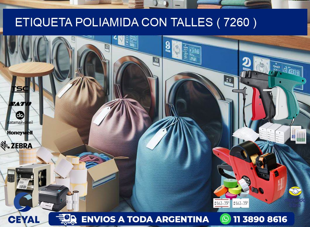 ETIQUETA POLIAMIDA CON TALLES ( 7260 )