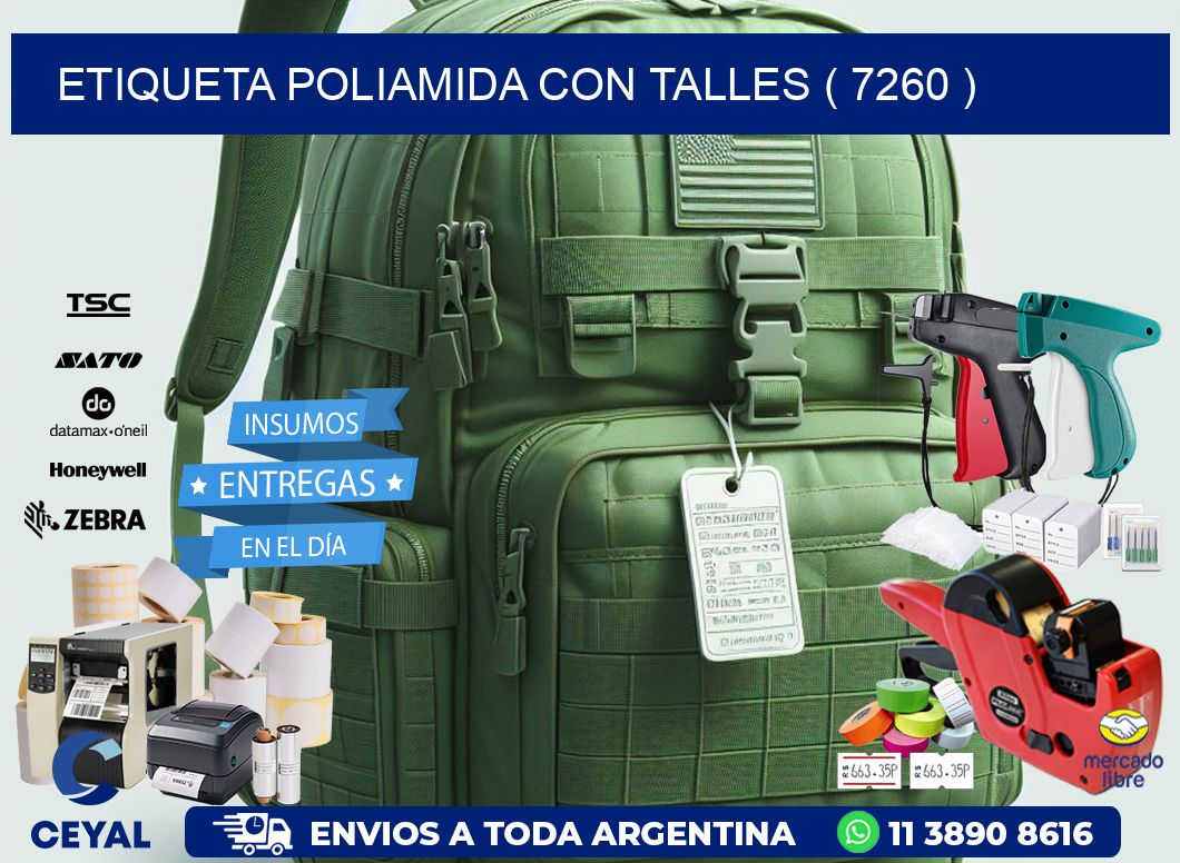 ETIQUETA POLIAMIDA CON TALLES ( 7260 )