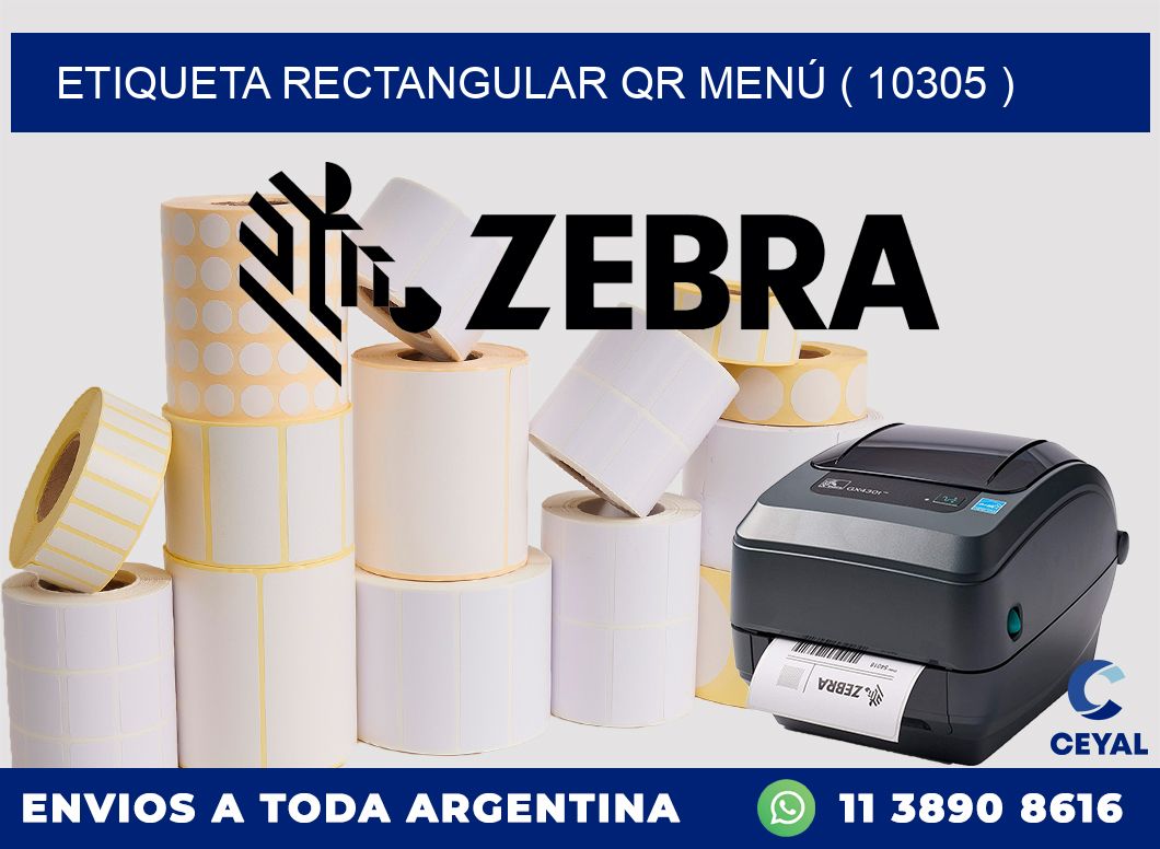ETIQUETA RECTANGULAR QR MENÚ ( 10305 )