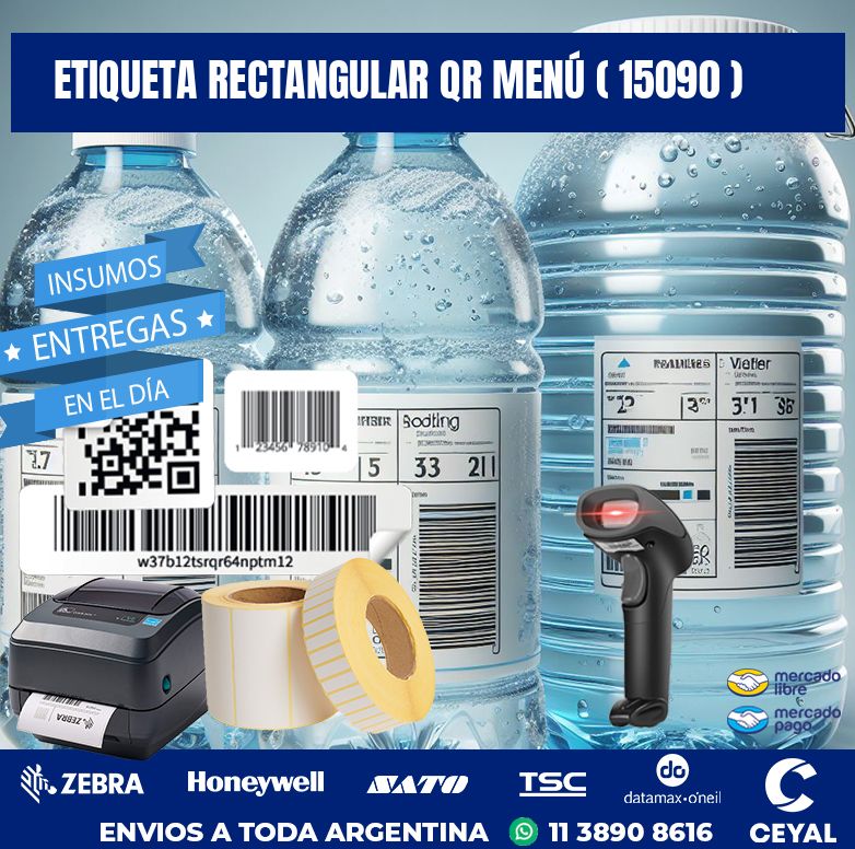 ETIQUETA RECTANGULAR QR MENÚ ( 15090 )