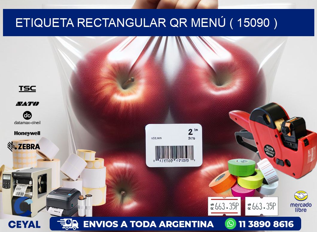 ETIQUETA RECTANGULAR QR MENÚ ( 15090 )