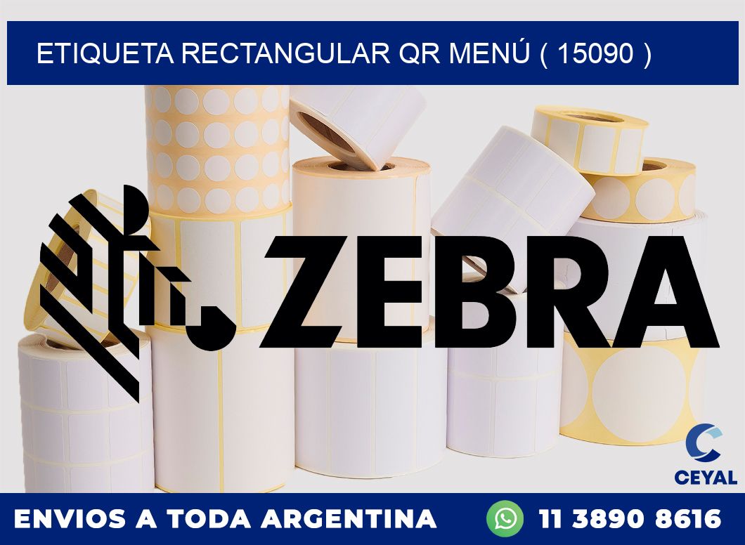 ETIQUETA RECTANGULAR QR MENÚ ( 15090 )