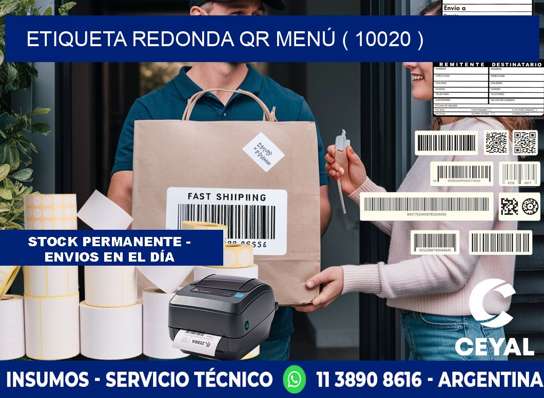 ETIQUETA REDONDA QR MENÚ ( 10020 )