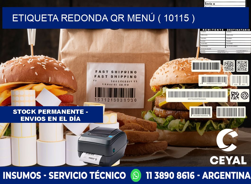 ETIQUETA REDONDA QR MENÚ ( 10115 )