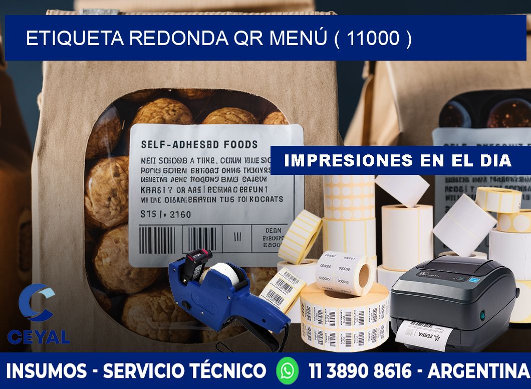 ETIQUETA REDONDA QR MENÚ ( 11000 )