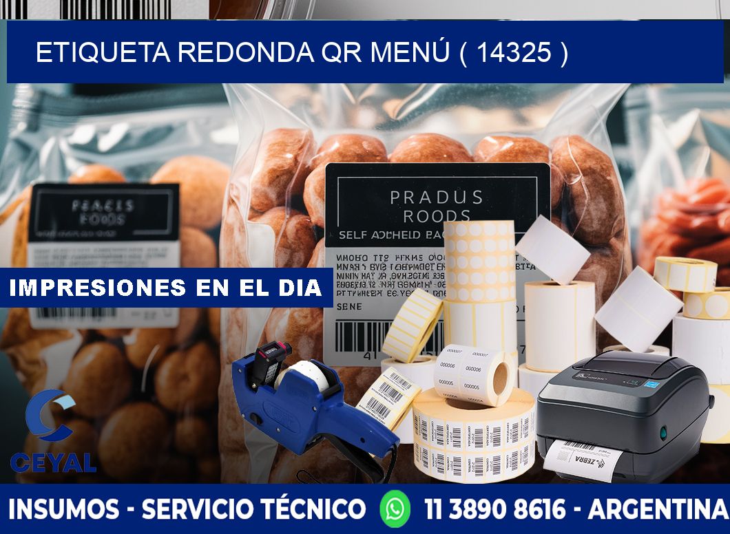 ETIQUETA REDONDA QR MENÚ ( 14325 )