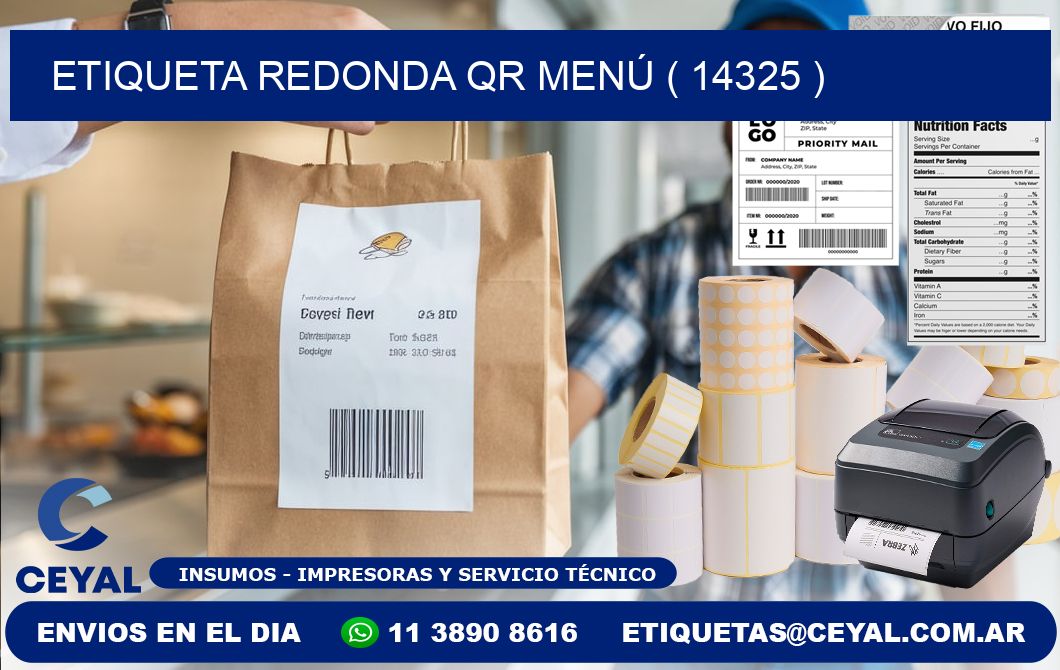 ETIQUETA REDONDA QR MENÚ ( 14325 )