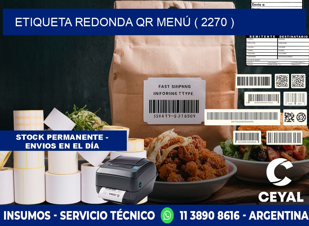 ETIQUETA REDONDA QR MENÚ ( 2270 )