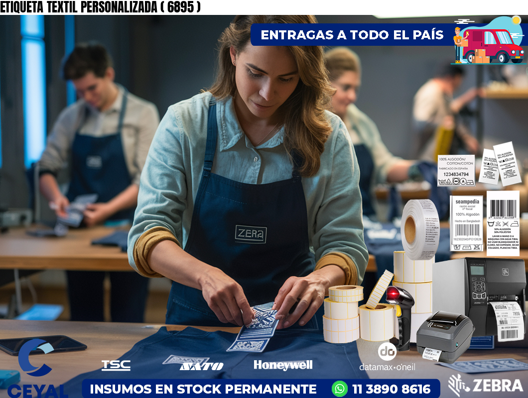 ETIQUETA TEXTIL PERSONALIZADA ( 6895 )