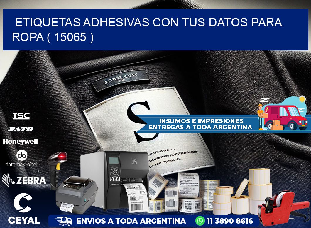 ETIQUETAS ADHESIVAS CON TUS DATOS PARA ROPA ( 15065 )