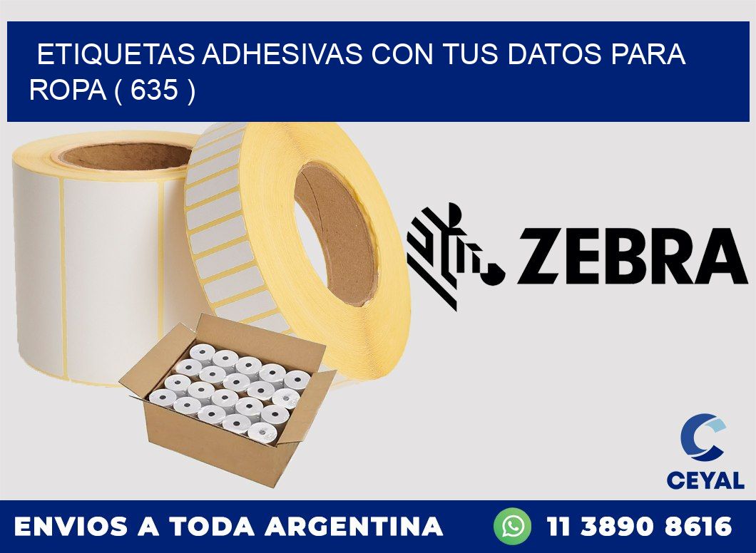 ETIQUETAS ADHESIVAS CON TUS DATOS PARA ROPA ( 635 )
