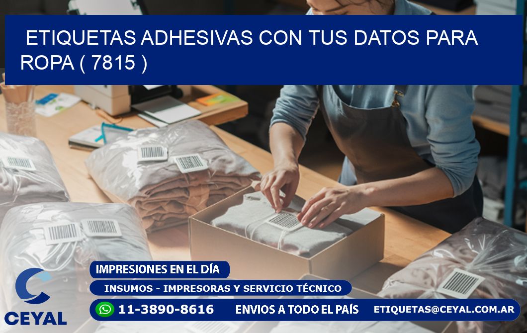 ETIQUETAS ADHESIVAS CON TUS DATOS PARA ROPA ( 7815 )