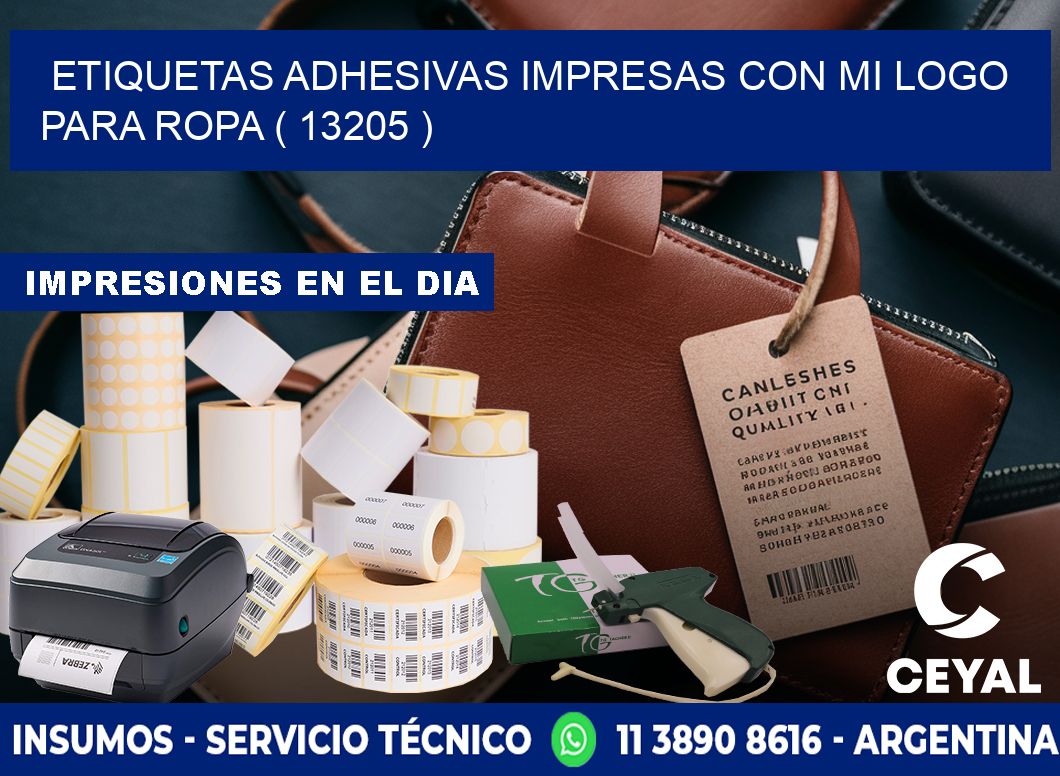 ETIQUETAS ADHESIVAS IMPRESAS CON MI LOGO PARA ROPA ( 13205 )