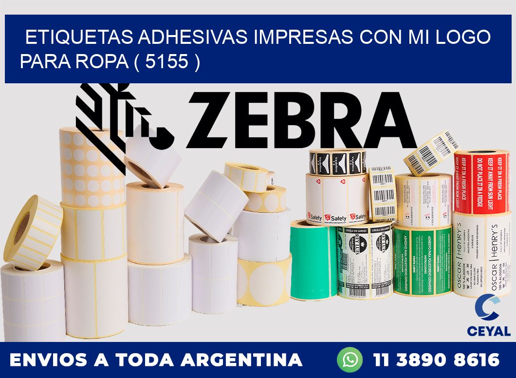 ETIQUETAS ADHESIVAS IMPRESAS CON MI LOGO PARA ROPA ( 5155 )