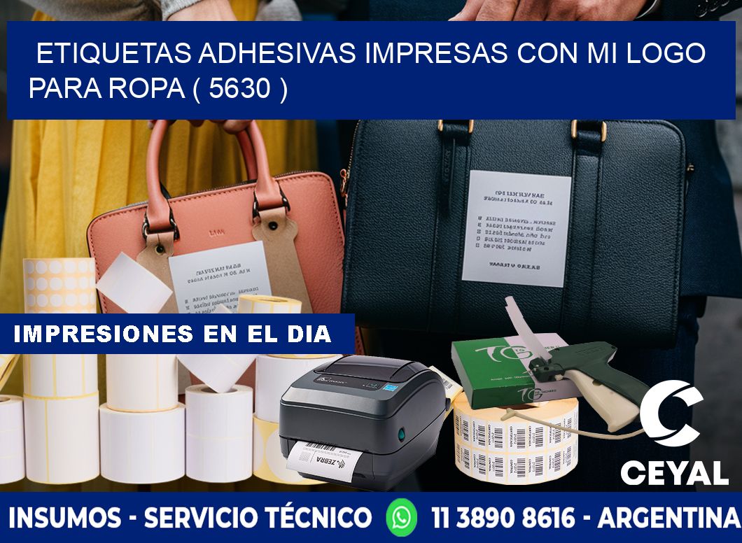ETIQUETAS ADHESIVAS IMPRESAS CON MI LOGO PARA ROPA ( 5630 )