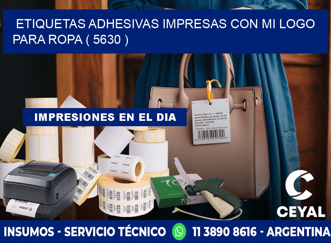 ETIQUETAS ADHESIVAS IMPRESAS CON MI LOGO PARA ROPA ( 5630 )