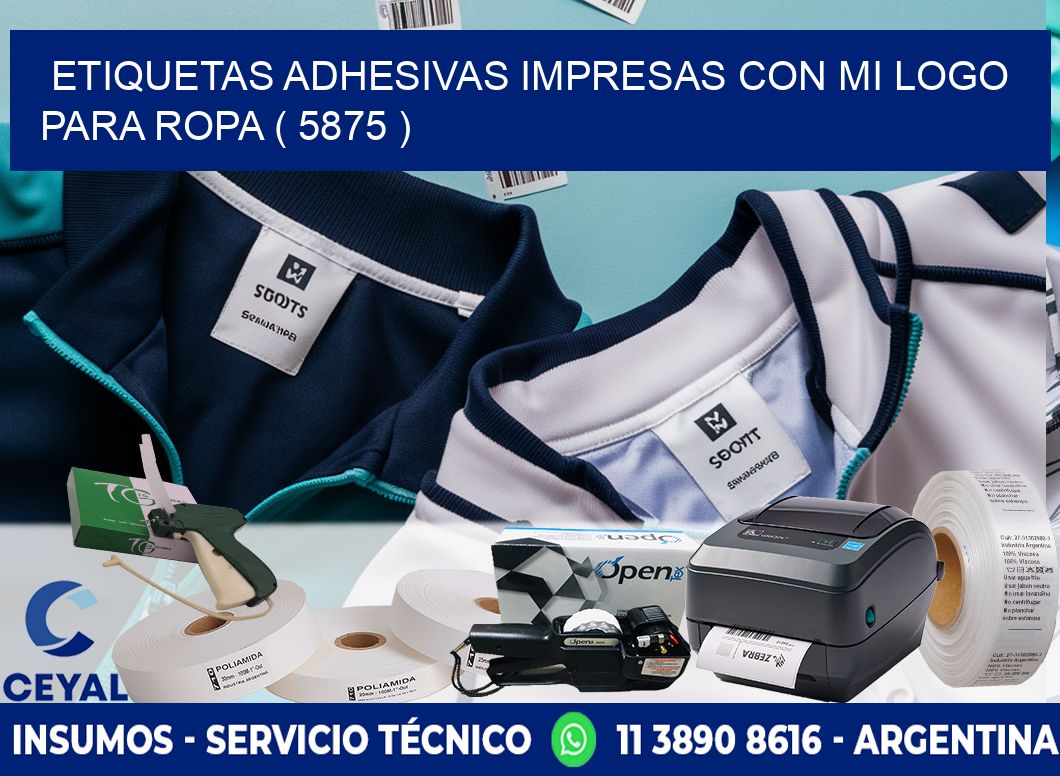ETIQUETAS ADHESIVAS IMPRESAS CON MI LOGO PARA ROPA ( 5875 )
