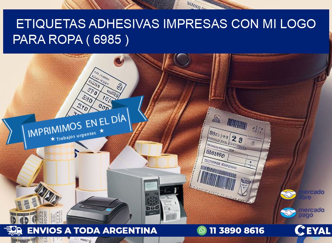ETIQUETAS ADHESIVAS IMPRESAS CON MI LOGO PARA ROPA ( 6985 )