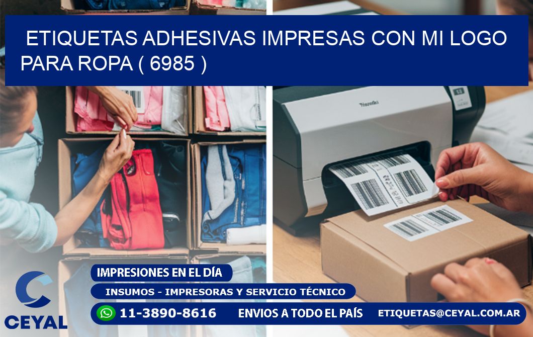 ETIQUETAS ADHESIVAS IMPRESAS CON MI LOGO PARA ROPA ( 6985 )