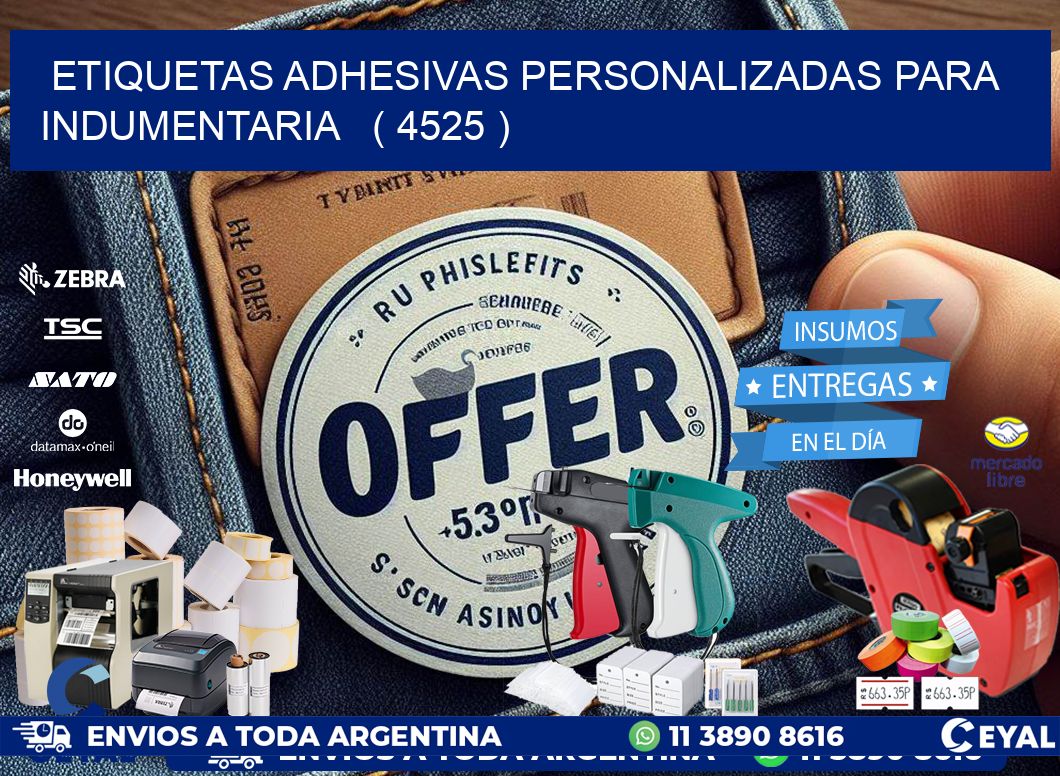 ETIQUETAS ADHESIVAS PERSONALIZADAS PARA INDUMENTARIA   ( 4525 )