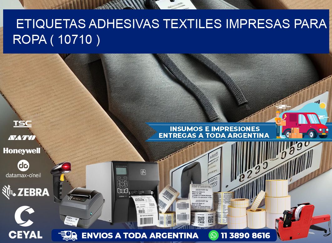 ETIQUETAS ADHESIVAS TEXTILES IMPRESAS PARA ROPA ( 10710 )