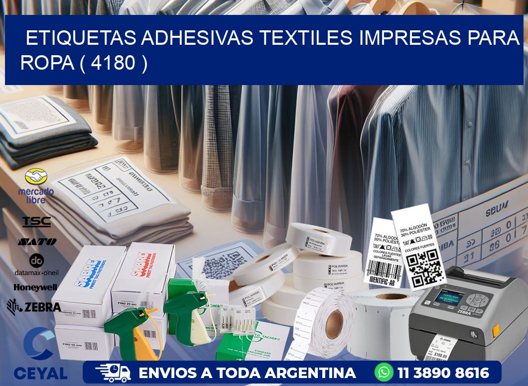 ETIQUETAS ADHESIVAS TEXTILES IMPRESAS PARA ROPA ( 4180 )