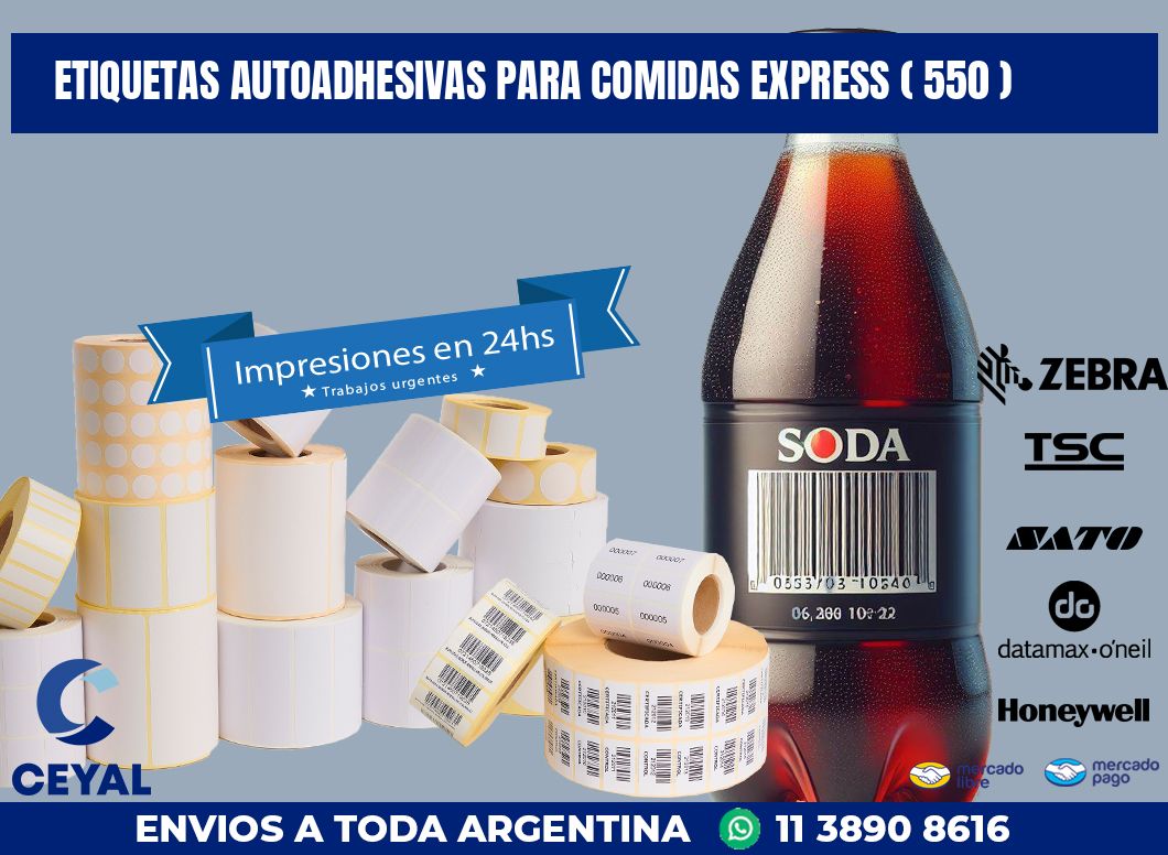 ETIQUETAS AUTOADHESIVAS PARA COMIDAS EXPRESS ( 550 )