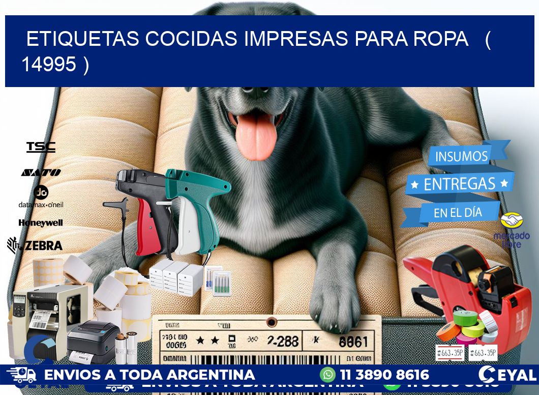 ETIQUETAS COCIDAS IMPRESAS PARA ROPA   ( 14995 )