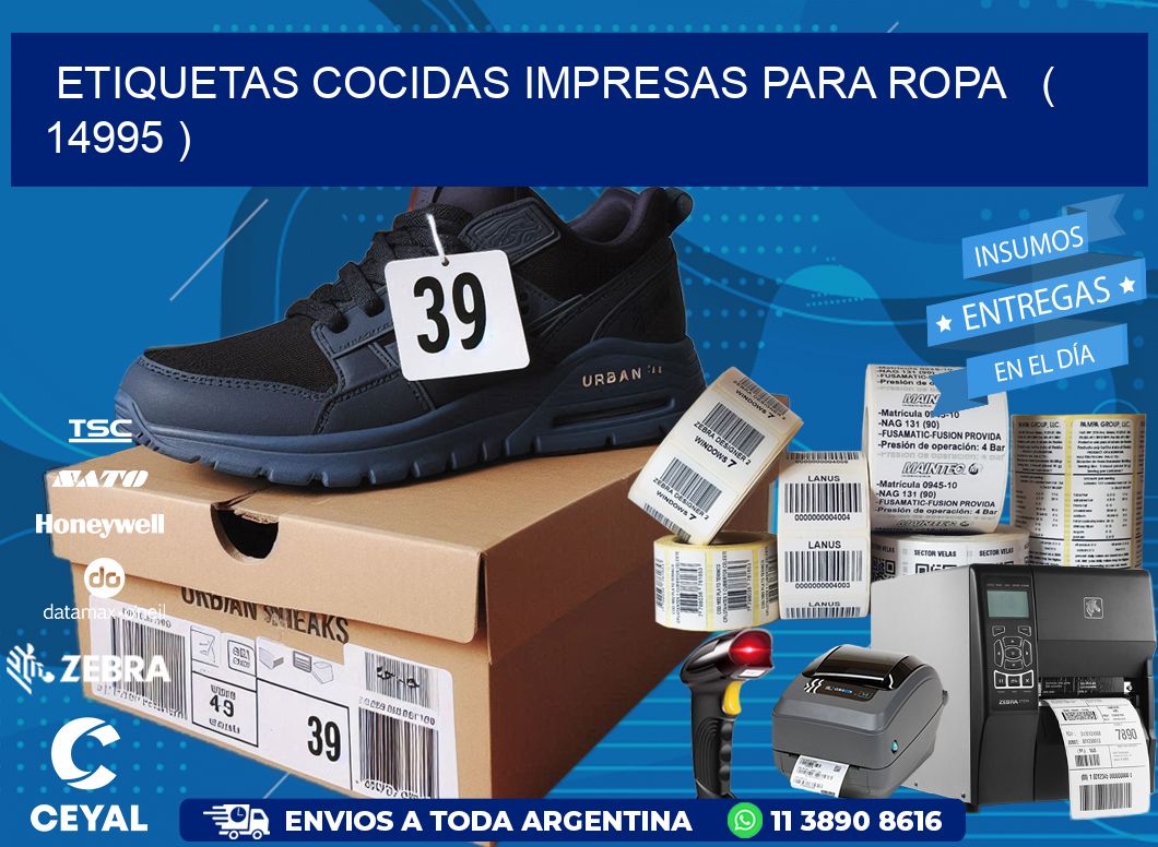 ETIQUETAS COCIDAS IMPRESAS PARA ROPA   ( 14995 )