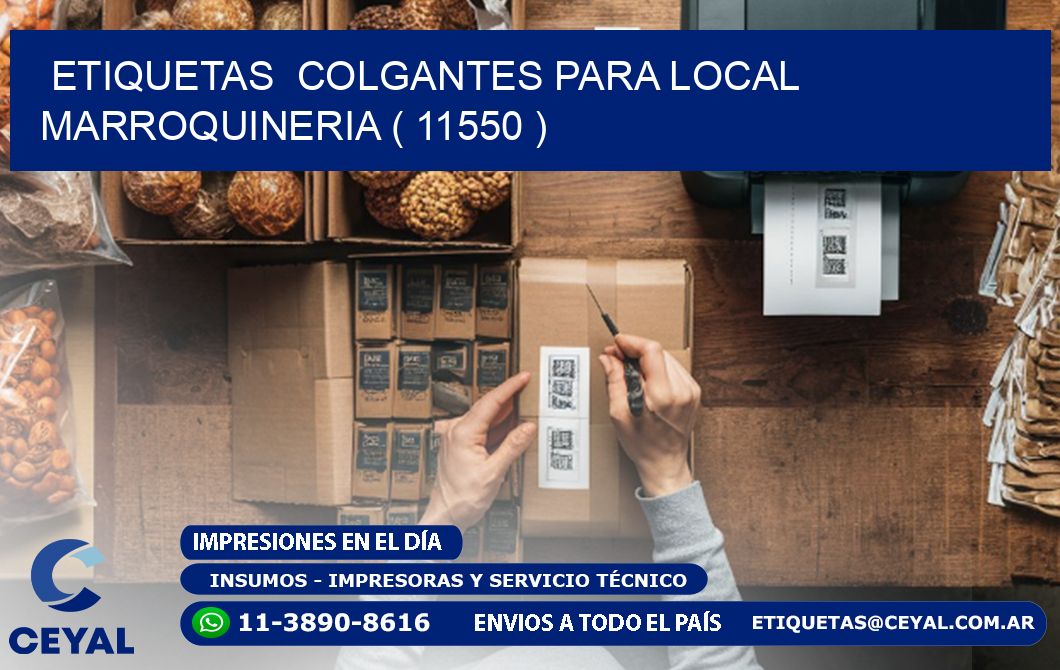 ETIQUETAS  COLGANTES PARA LOCAL MARROQUINERIA ( 11550 )