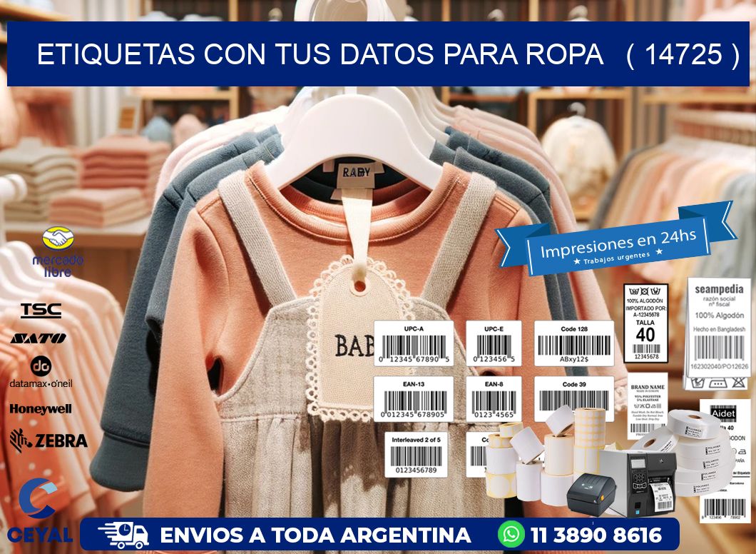 ETIQUETAS CON TUS DATOS PARA ROPA   ( 14725 )