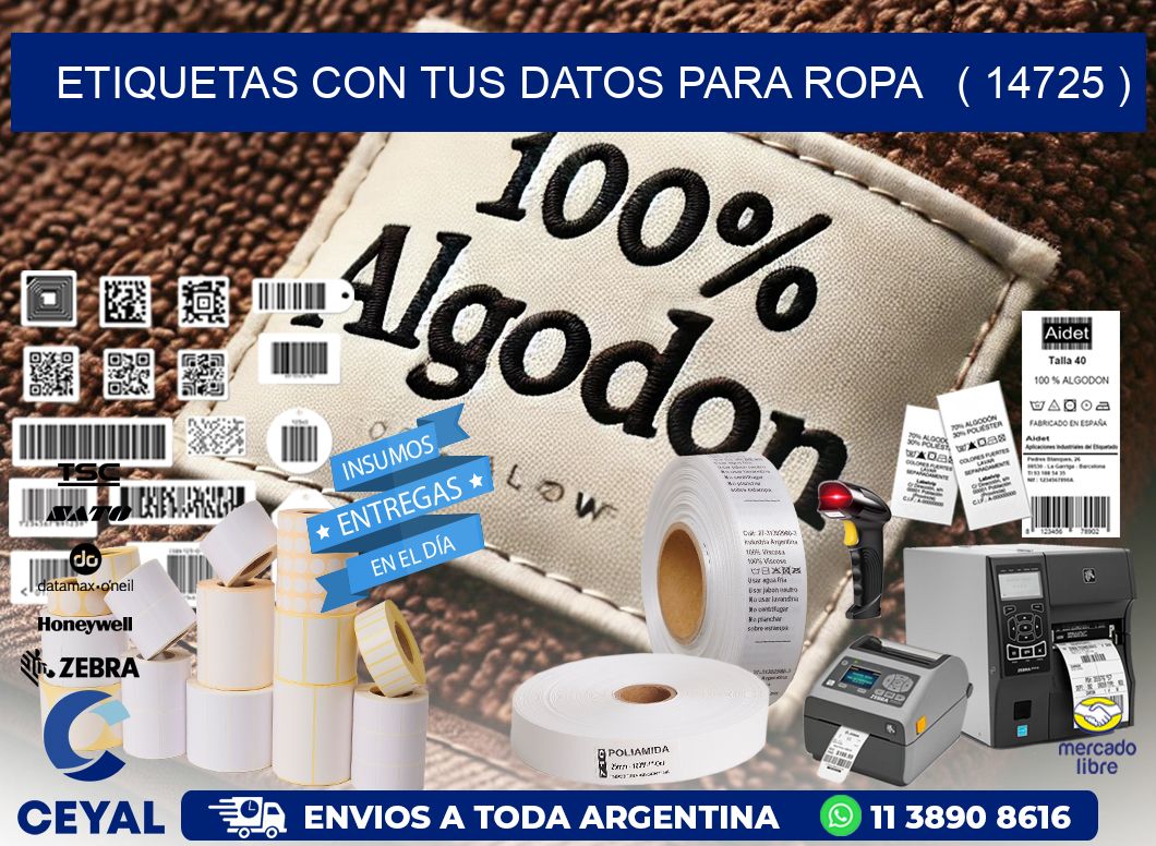 ETIQUETAS CON TUS DATOS PARA ROPA   ( 14725 )