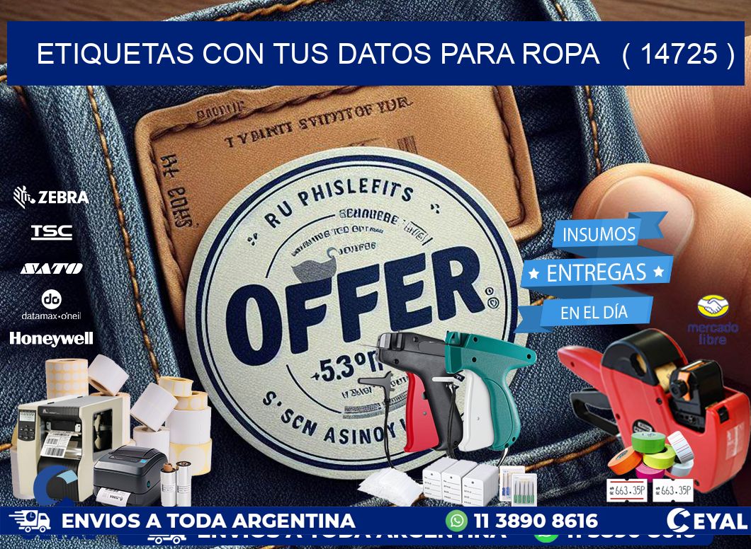 ETIQUETAS CON TUS DATOS PARA ROPA   ( 14725 )