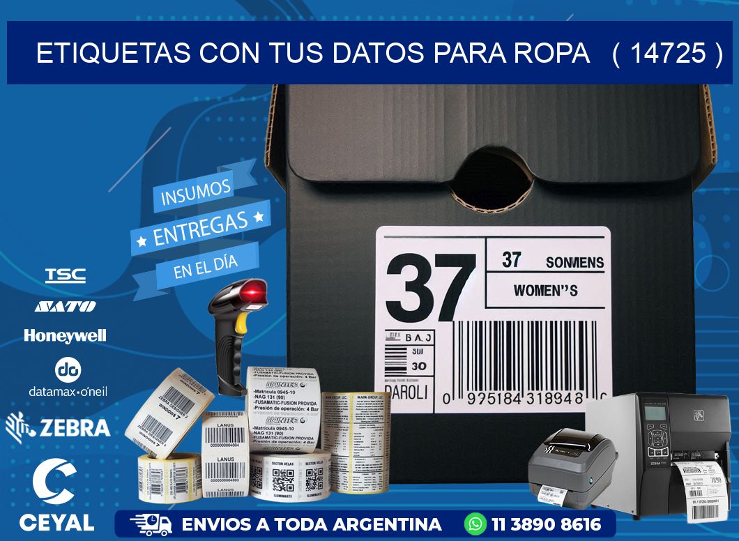 ETIQUETAS CON TUS DATOS PARA ROPA   ( 14725 )