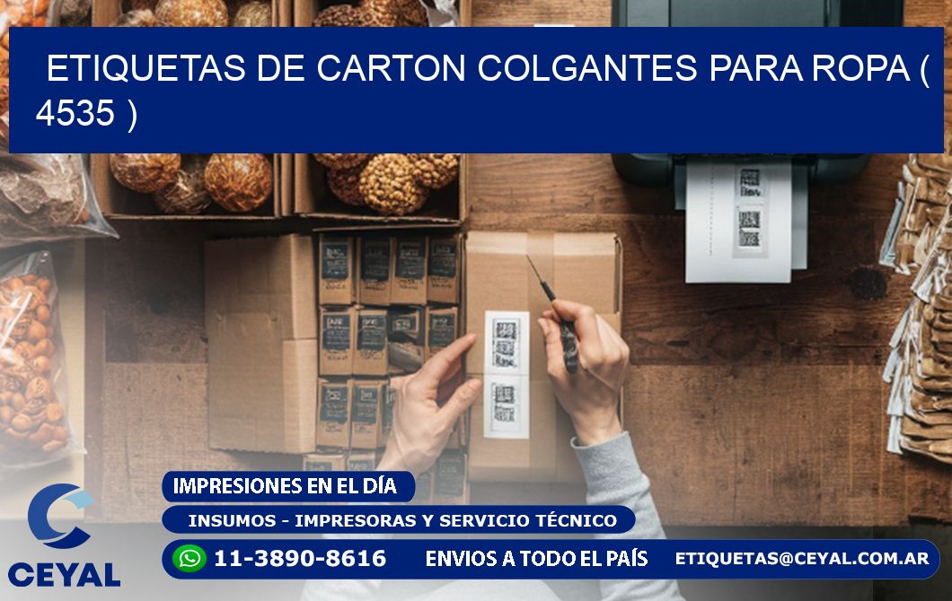 ETIQUETAS DE CARTON COLGANTES PARA ROPA ( 4535 )
