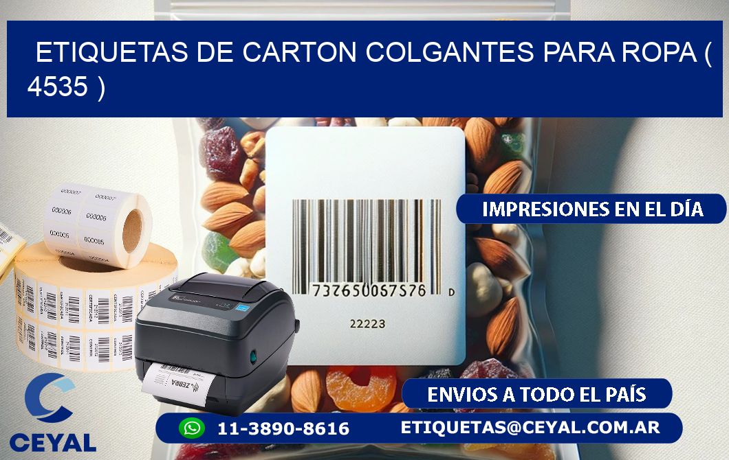 ETIQUETAS DE CARTON COLGANTES PARA ROPA ( 4535 )