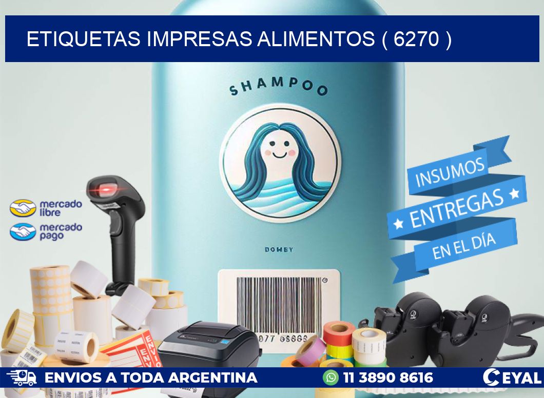 ETIQUETAS IMPRESAS ALIMENTOS ( 6270 )