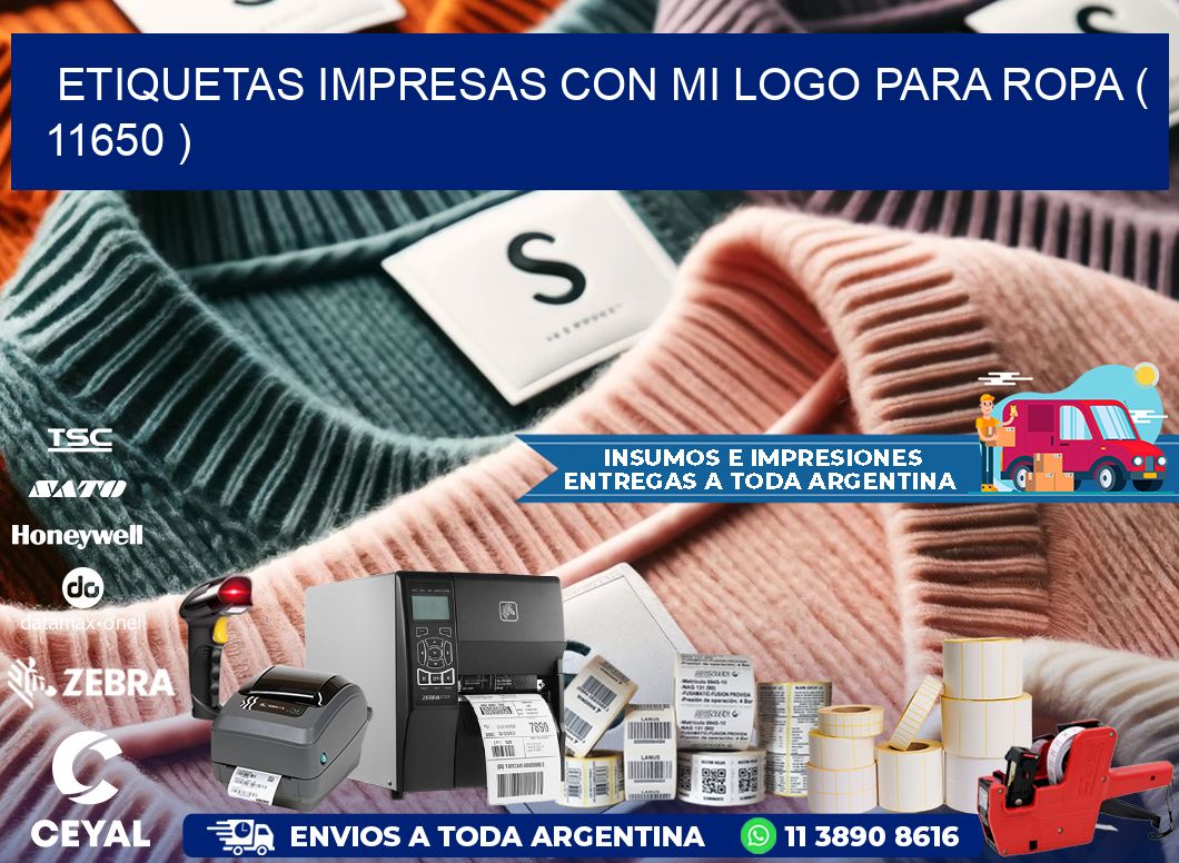 ETIQUETAS IMPRESAS CON MI LOGO PARA ROPA ( 11650 )