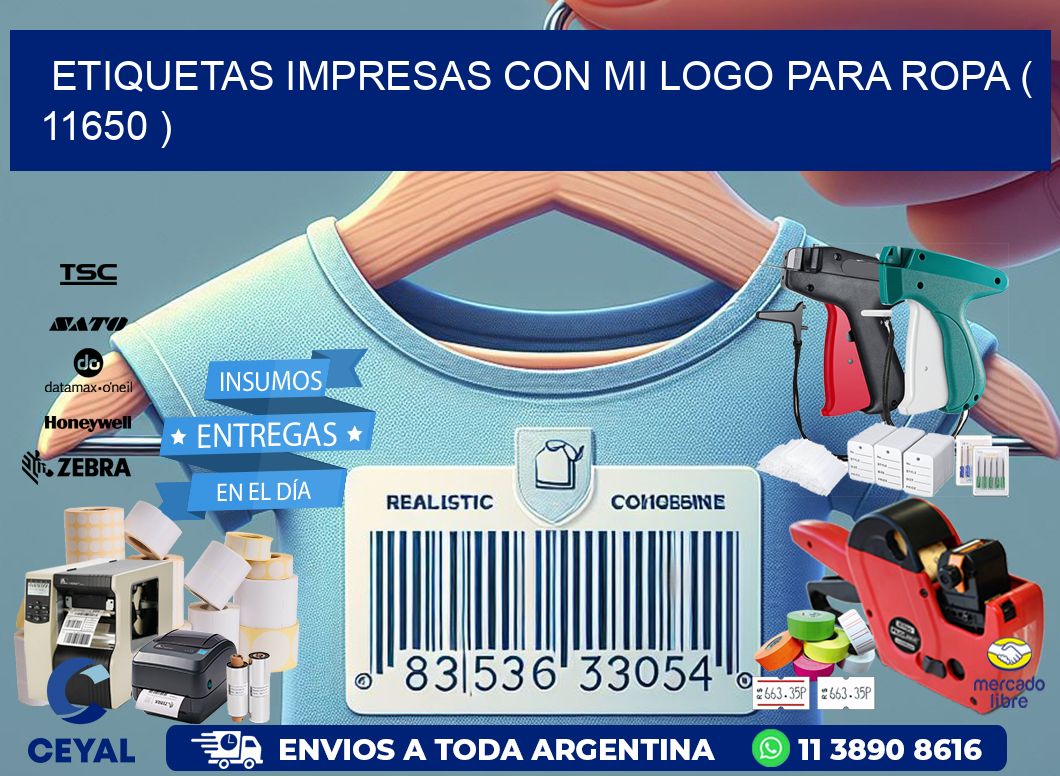 ETIQUETAS IMPRESAS CON MI LOGO PARA ROPA ( 11650 )