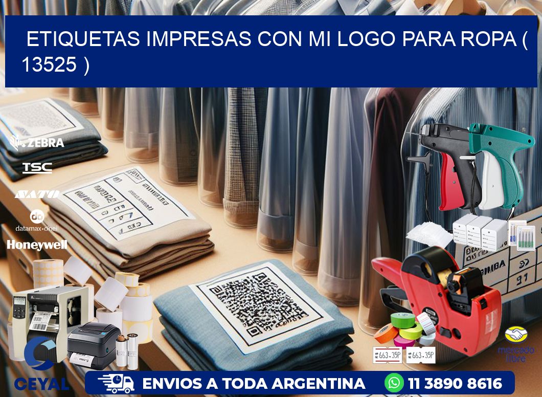 ETIQUETAS IMPRESAS CON MI LOGO PARA ROPA ( 13525 )