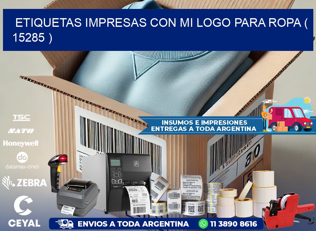 ETIQUETAS IMPRESAS CON MI LOGO PARA ROPA ( 15285 )