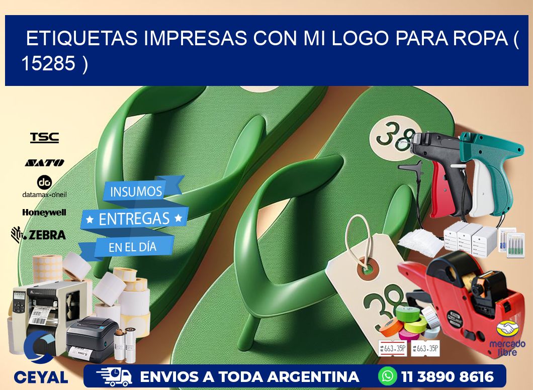 ETIQUETAS IMPRESAS CON MI LOGO PARA ROPA ( 15285 )
