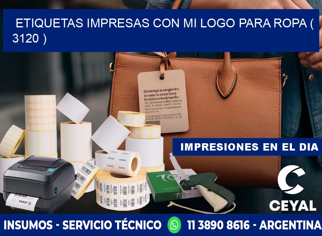ETIQUETAS IMPRESAS CON MI LOGO PARA ROPA ( 3120 )
