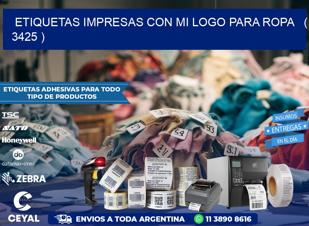 ETIQUETAS IMPRESAS CON MI LOGO PARA ROPA   ( 3425 )