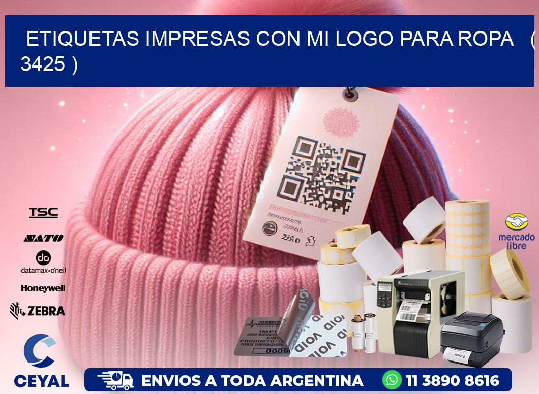 ETIQUETAS IMPRESAS CON MI LOGO PARA ROPA ( 3425 )