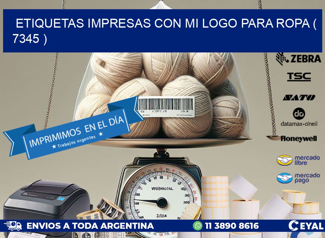 ETIQUETAS IMPRESAS CON MI LOGO PARA ROPA ( 7345 )
